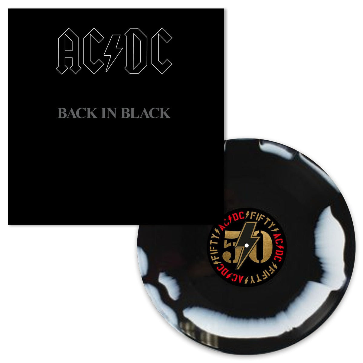 AC/DC - Back In Black: 50th Anniversary (BLACK & WHITE MARBLE VINYL) | Mint (M) Mint (M)-