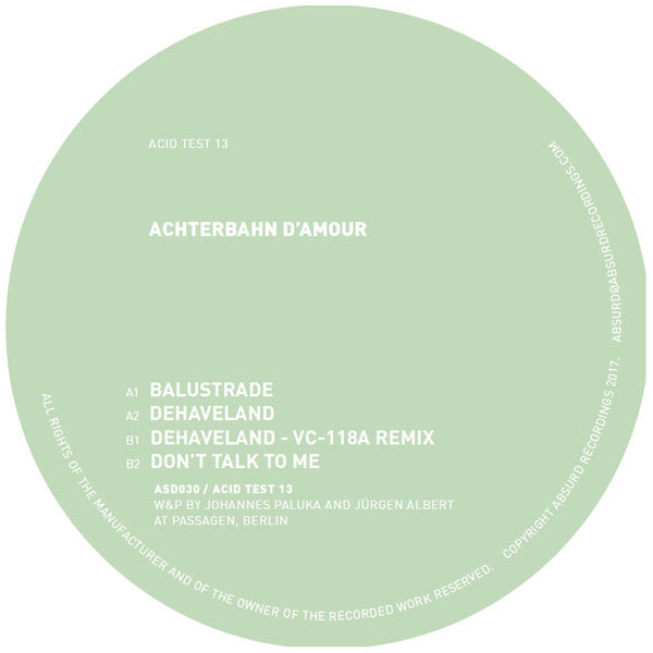 Achterbahn D'Amour - Acid Test 13 (VINYL) |--