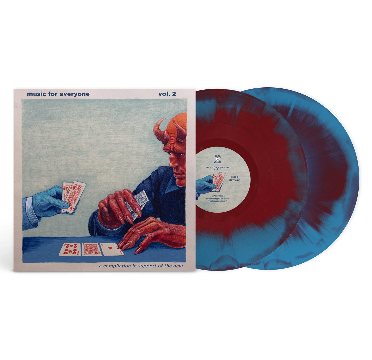 Various Artists - Music For Everyone Vol .2 (2x Oxblood w/ Aqua Blue Swirl Vinyl) | Mint (M) Mint (M)-