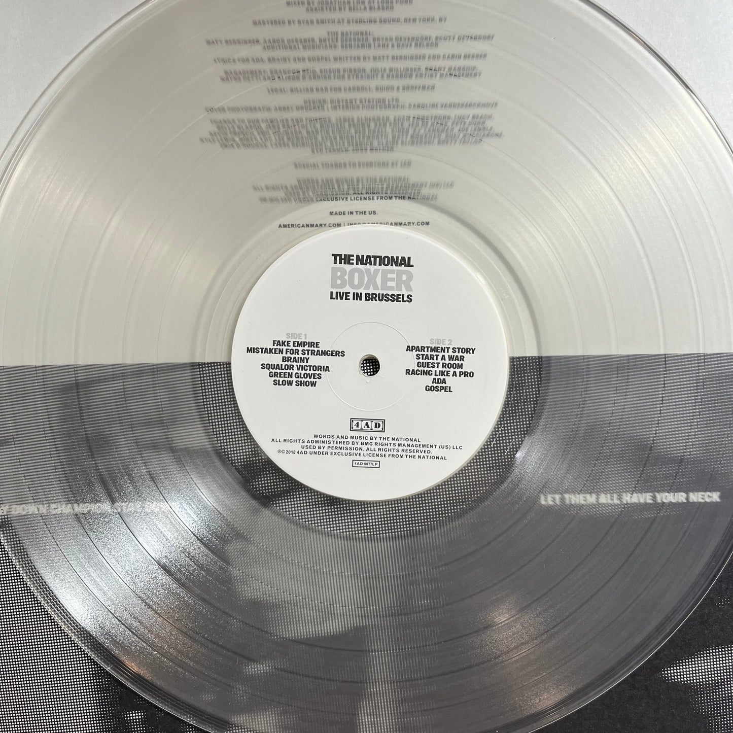 The National - Boxer (Live In Brussels) (CLEAR VINYL) | Near Mint (NM) Near Mint (NM)-
