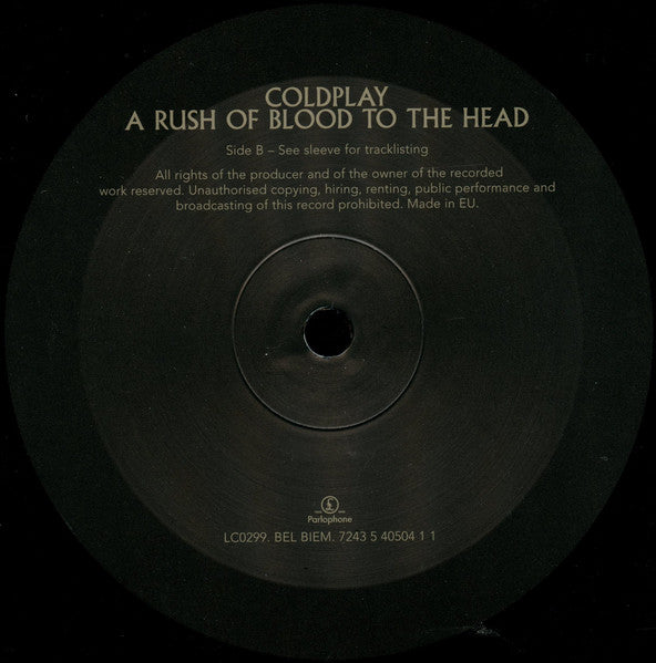 Coldplay - A Rush Of Blood To The Head (VINYL LP) | USED Near Mint (NM) Near Mint (NM)-