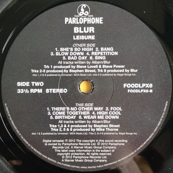 Blur - Leisure (VINYL) | Mint (M) Mint (M)-
