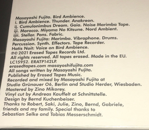 Masayoshi Fujita - Bird Ambience | Mint (M) Mint (M)-