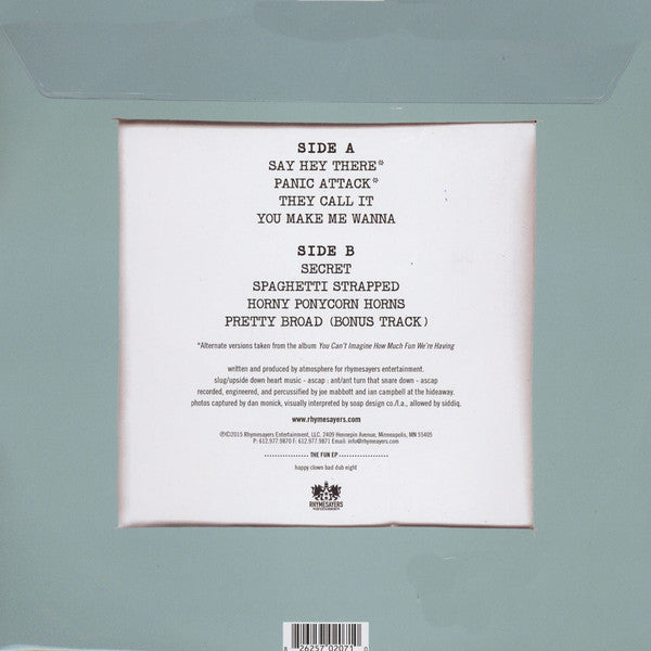 Atmosphere (2) - The Fun EP (Happy Clown Bad Dub Eight) | Mint (M) Mint (M)-