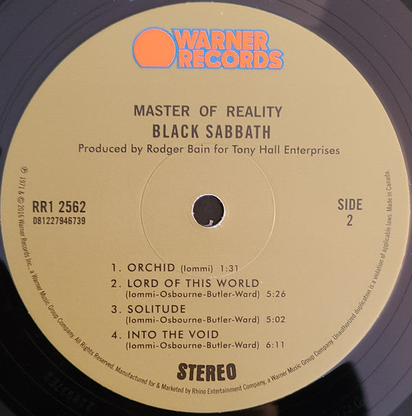 Black Sabbath - Master Of Reality (VINYL) | Mint (M) Mint (M)-