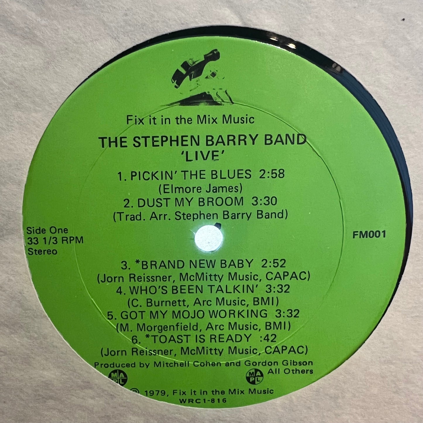 The Stephen Barry Band - Live | Excellent (EX) Excellent (EX)-