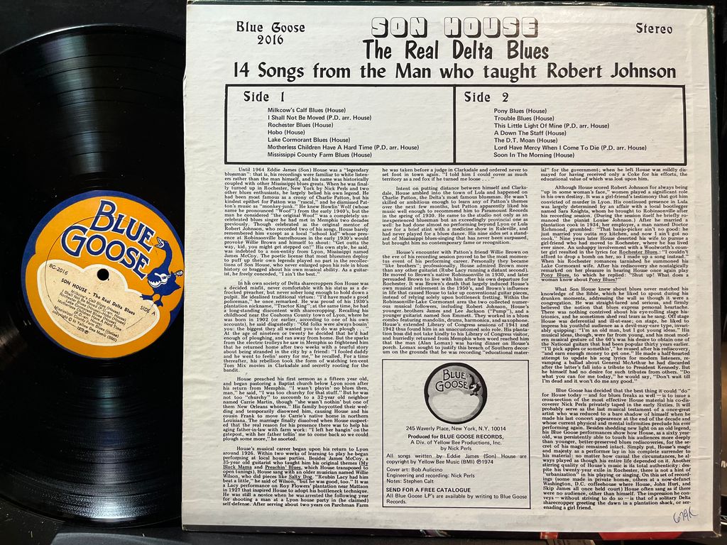 Son House - The Real Delta Blues (14 Songs From The Man Who Taught Robert Johnson) (VINYL) | Near Mint (NM) Very Good Plus Plus (VG++)-