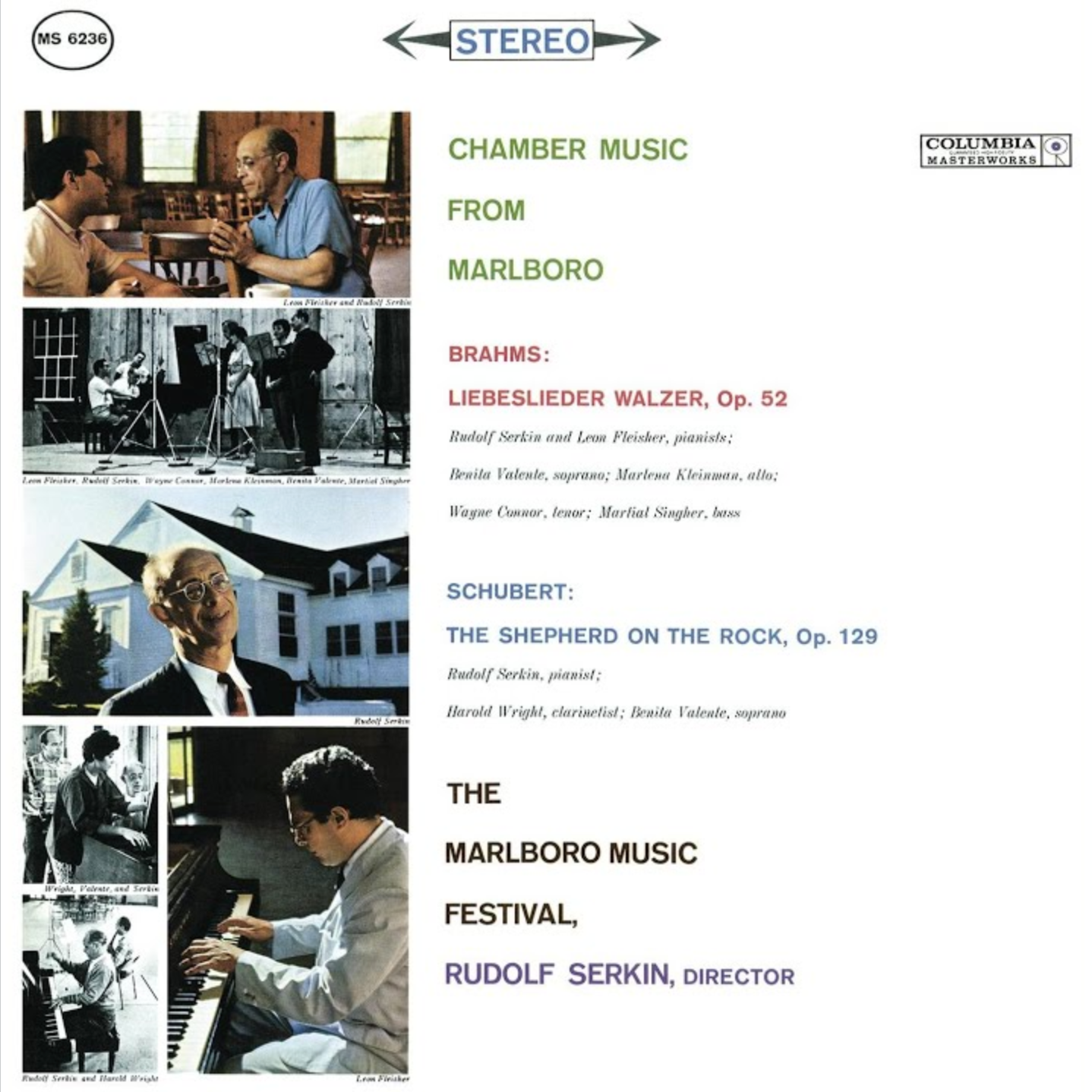 Brahms / Schubert, The Marlboro Music Festival - Liebeslieder Walzer, Op. 52 / The Shepherd On The Rock, Op. 129 |-