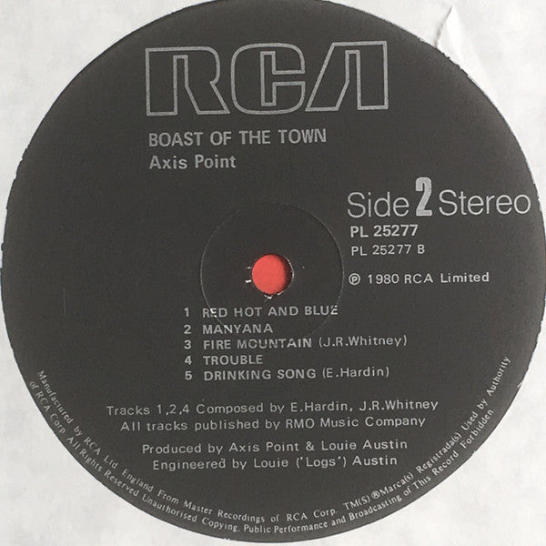 Charlie Whitney ∙ Eddie Hardin ∙ Charlie McCracken - Boast Of The Town | Near Mint (NM) Near Mint (NM)-