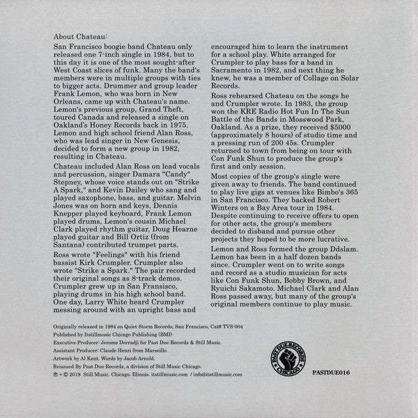 Chateau (2) - Feelings / Strike A Spark (7" VINYL) | Mint (M) Mint (M)-