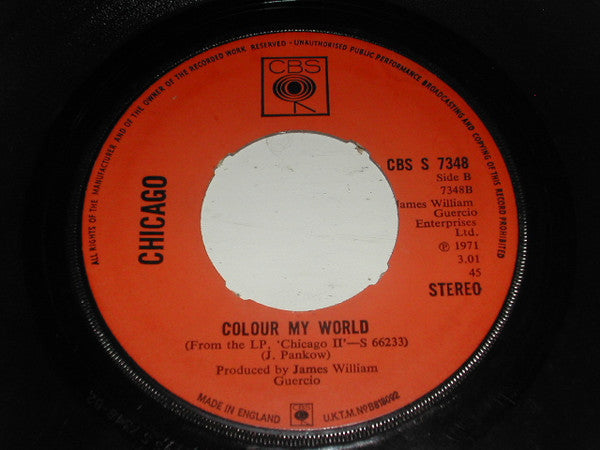 Chicago (2) - Beginnings / Colour My World | Very Good (VG) Very Good Plus (VG+)--