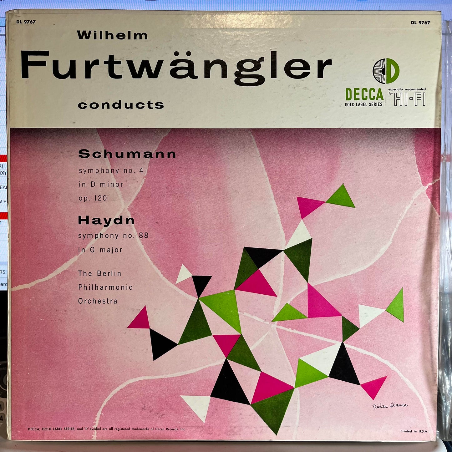 Wilhelm Furtwängler - Symphony No. 4 In D Minor, Op.120 / Symphony No. 88 In G Major | Excellent+ (EX+) Near Mint (NM)-