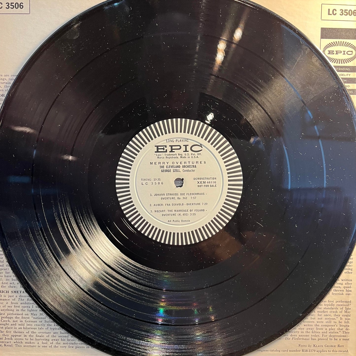 George Szell - Merry Ouvertures *PROMO* | Excellent (EX) Very Good Plus (VG+)-