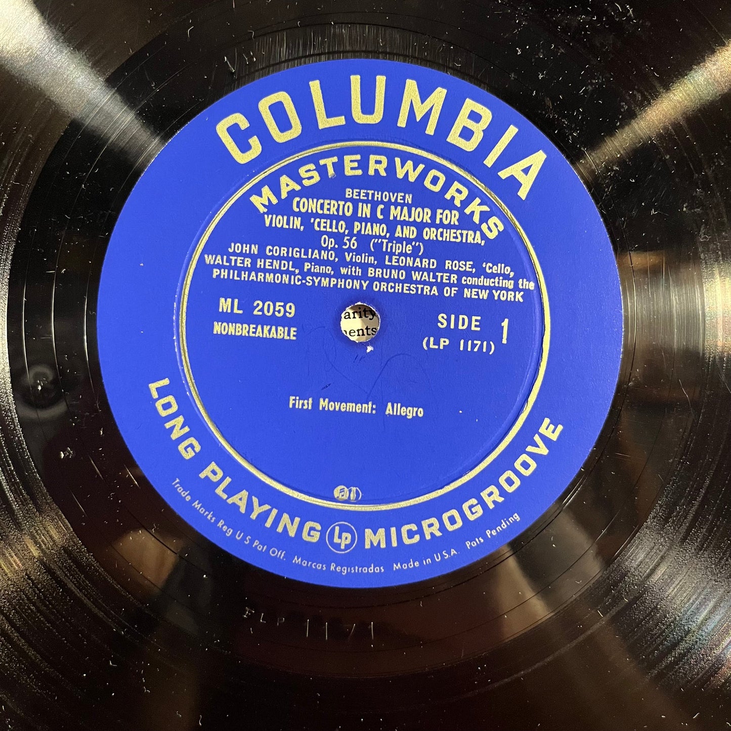 Ludwig van Beethoven - Concerto In C Major For Violin, 'Cello, Piano, And Orchestra, Op. 56 ("Triple") 10" | Near Mint (NM) Excellent (EX)-