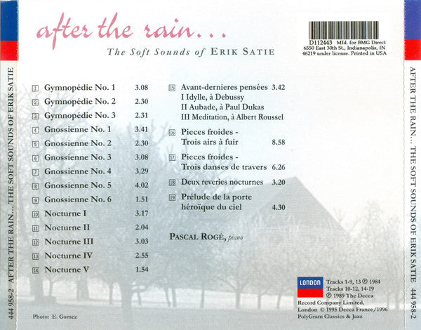 Erik Satie - After The Rain... The Soft Sounds Of Erik Satie (CD) | Near Mint (NM) Near Mint (NM)-