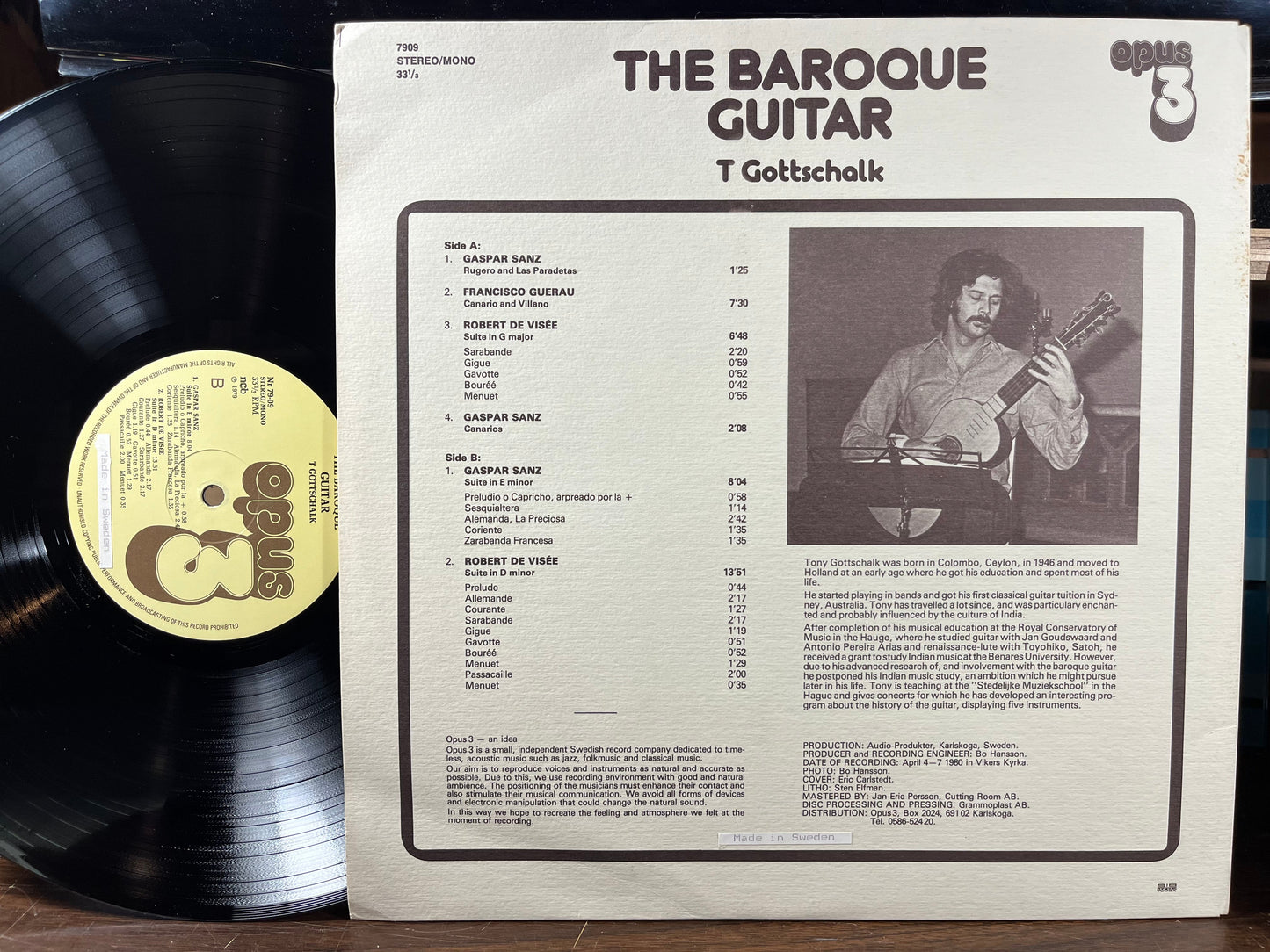 Tony Gottschalk - The Baroque Guitar (VINYL) | Near Mint (NM) Excellent+ (EX+)-