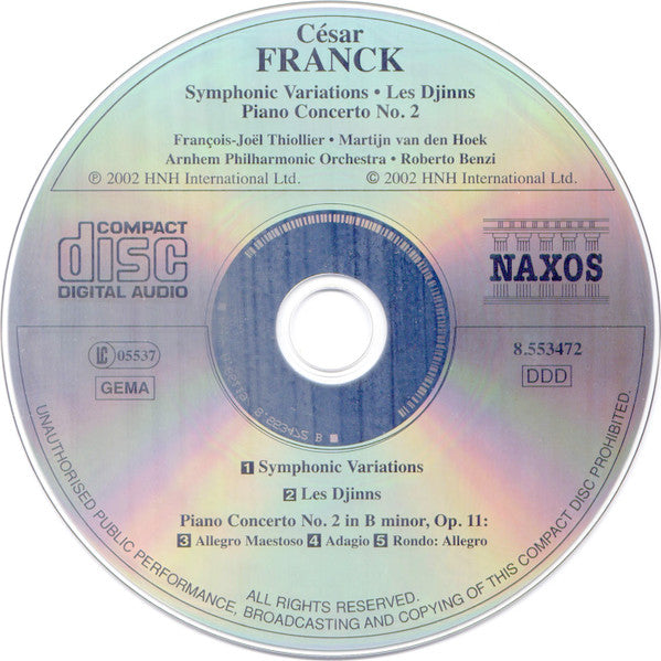 César Franck - Symphonic Variations, Les Djinns, Piano Concerto No. 2 (CD) | Near Mint (NM) Near Mint (NM)-