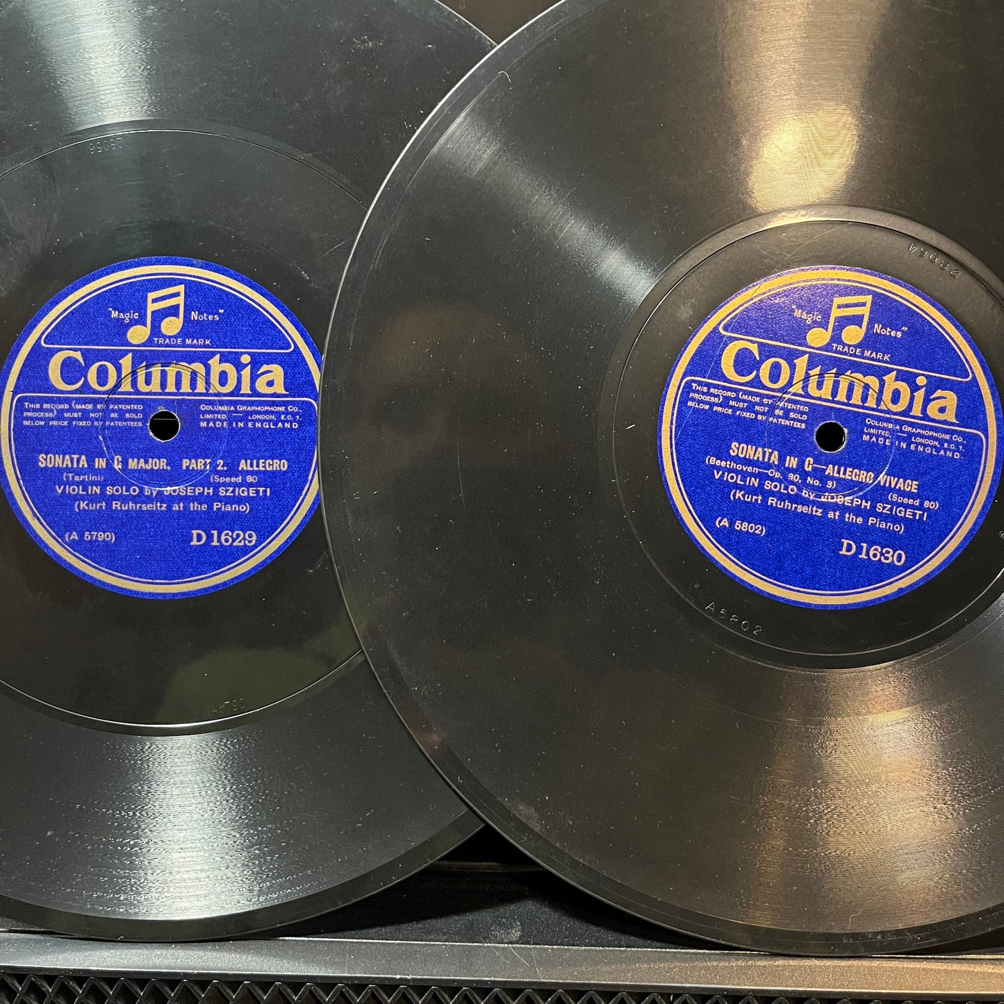 Joseph Szigeti - SONATA IN G (78RPM 2x10") COLUMBIA D1630 | Near Mint (NM or M-) Generic-