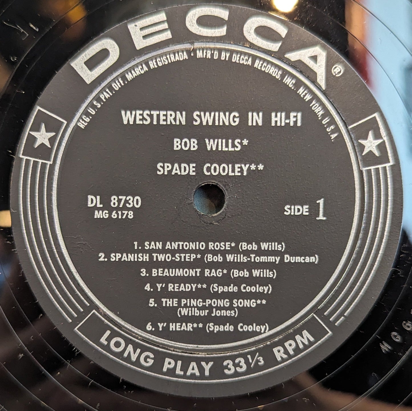 Bob Wills - Western Swing In Hi-Fi *MONO* | Good Plus (G+) Excellent (EX)-