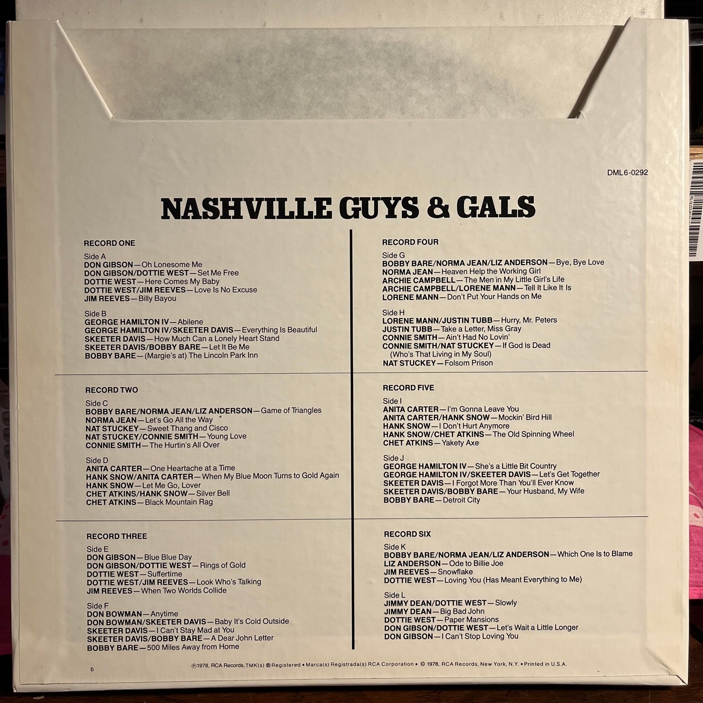 Various - Nashville Guys & Gals *6XLP* | Near Mint (NM) Excellent (EX)-