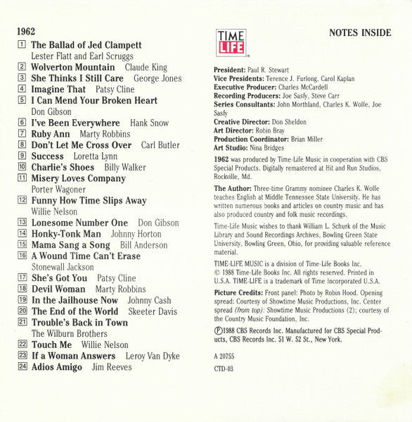 Various - Country USA 1962 (CD) | Near Mint (NM) Near Mint (NM)-