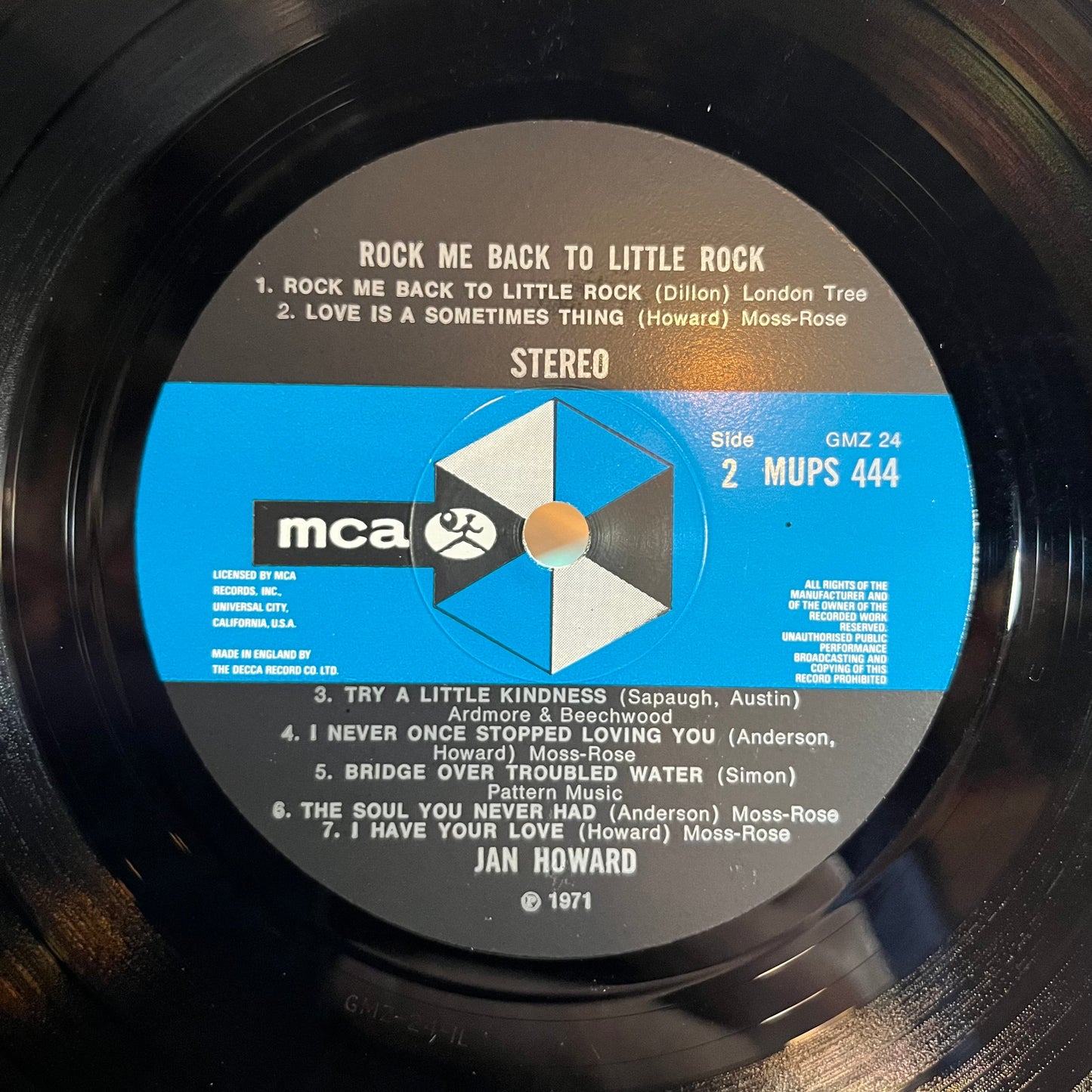 Jan Howard - Rock Me Back To Little Rock (UK VINYL) | Near Mint (NM) Near Mint (NM)-