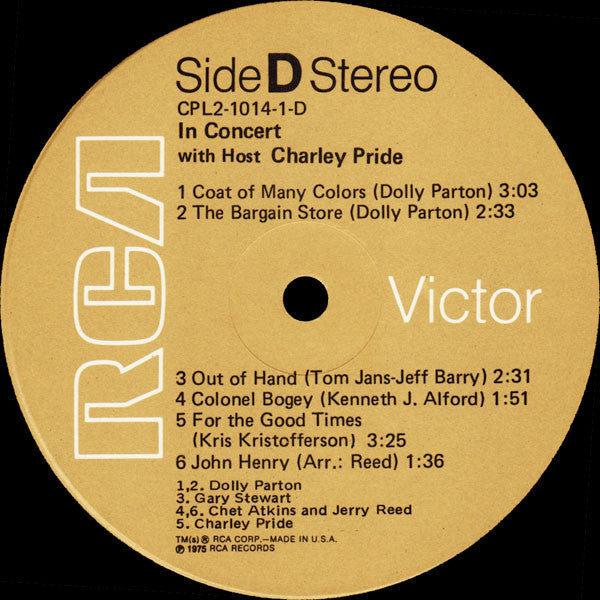 Various - In Concert With Host Charley Pride | Near Mint (NM) Near Mint (NM)-