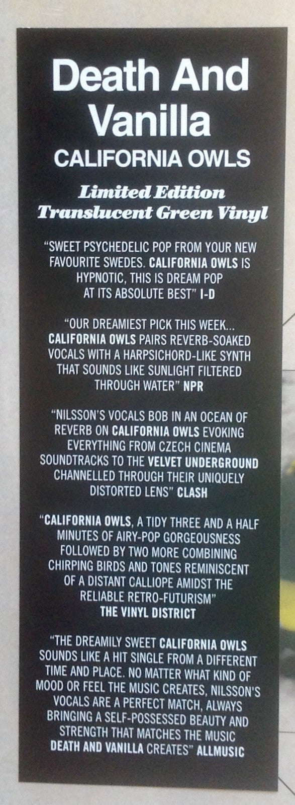 Death And Vanilla - California Owls | Mint (M) Mint (M)-