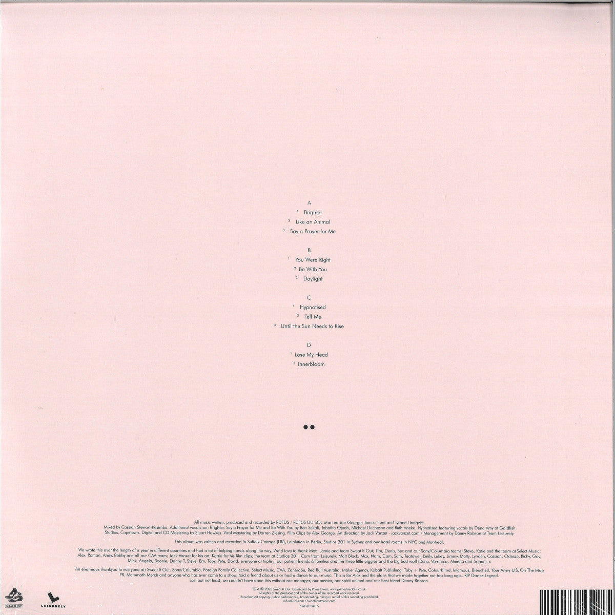 RÜFÜS DU SOL - Bloom (PINK & WHITE COLOR VINYL 2xLP SWEAT IT OUT SWEATSV015 2025) | Mint (M) Mint (M)-