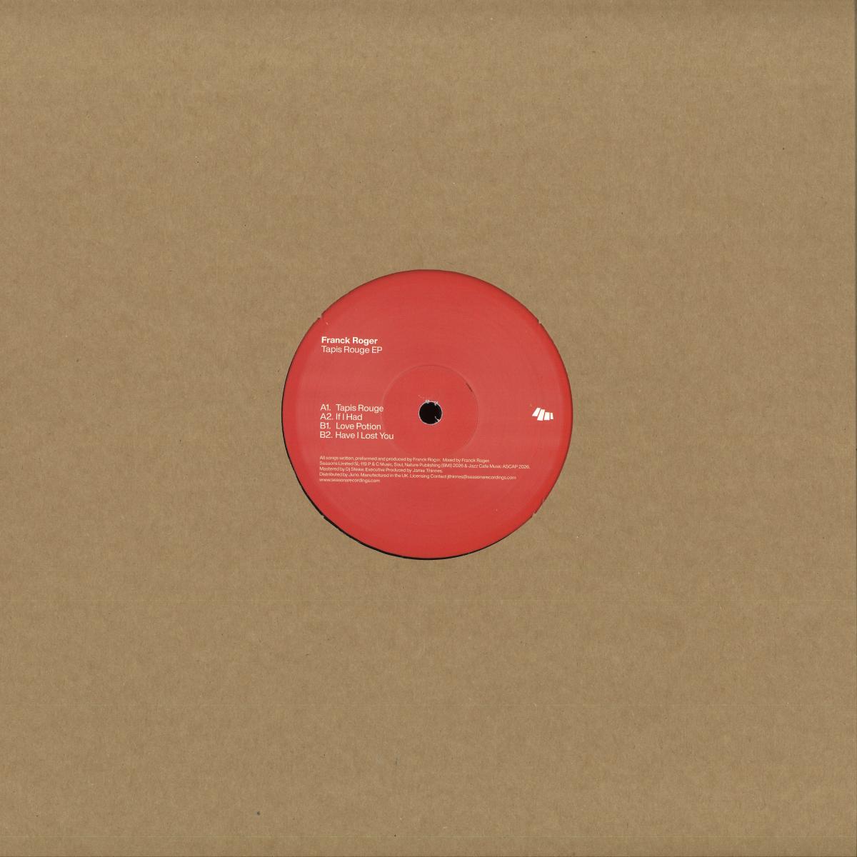 Franck Roger - Tapis Rouge EP (VINYL 12" Seasons Limited SL119) | NEW Mint (M) Mint (M)-