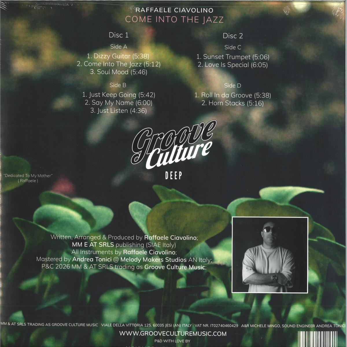 Raffaele Ciavolino - Come Into The Jazz (VINYL 2xLP GROOVE CULTURE GCVDEEP009 2026) *DINGED* | NEW Mint (M) Excellent+ (EX+)-