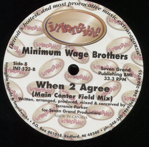Minimum Wage Brothers - When 2 Agree (VINYL) | Excellent+ (EX+) Generic-