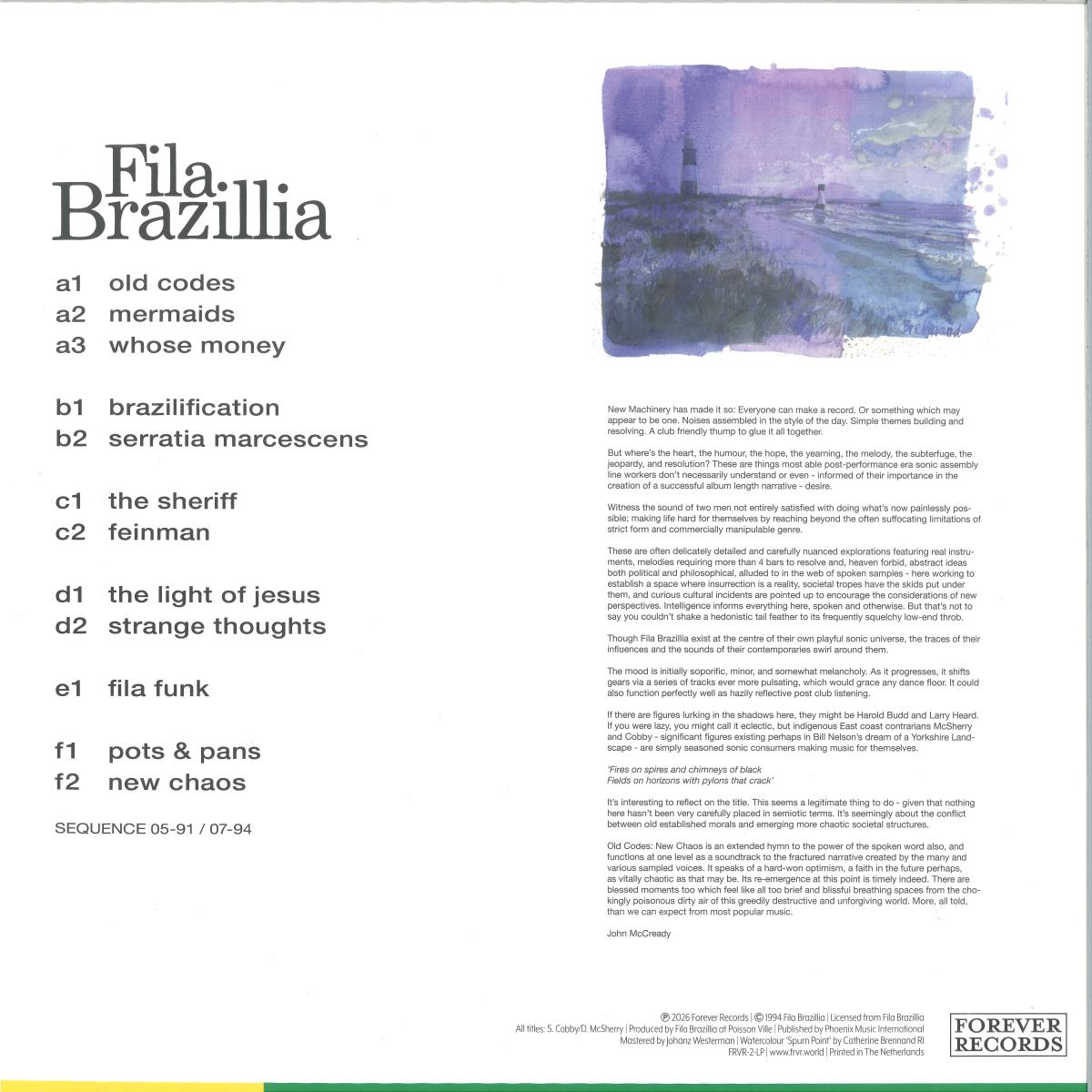 Fila Brazillia - Old Codes New Chaos (VINYL 3xLP Forever Records FRVR-2-LP) | NEW Mint (M) Mint (M)-