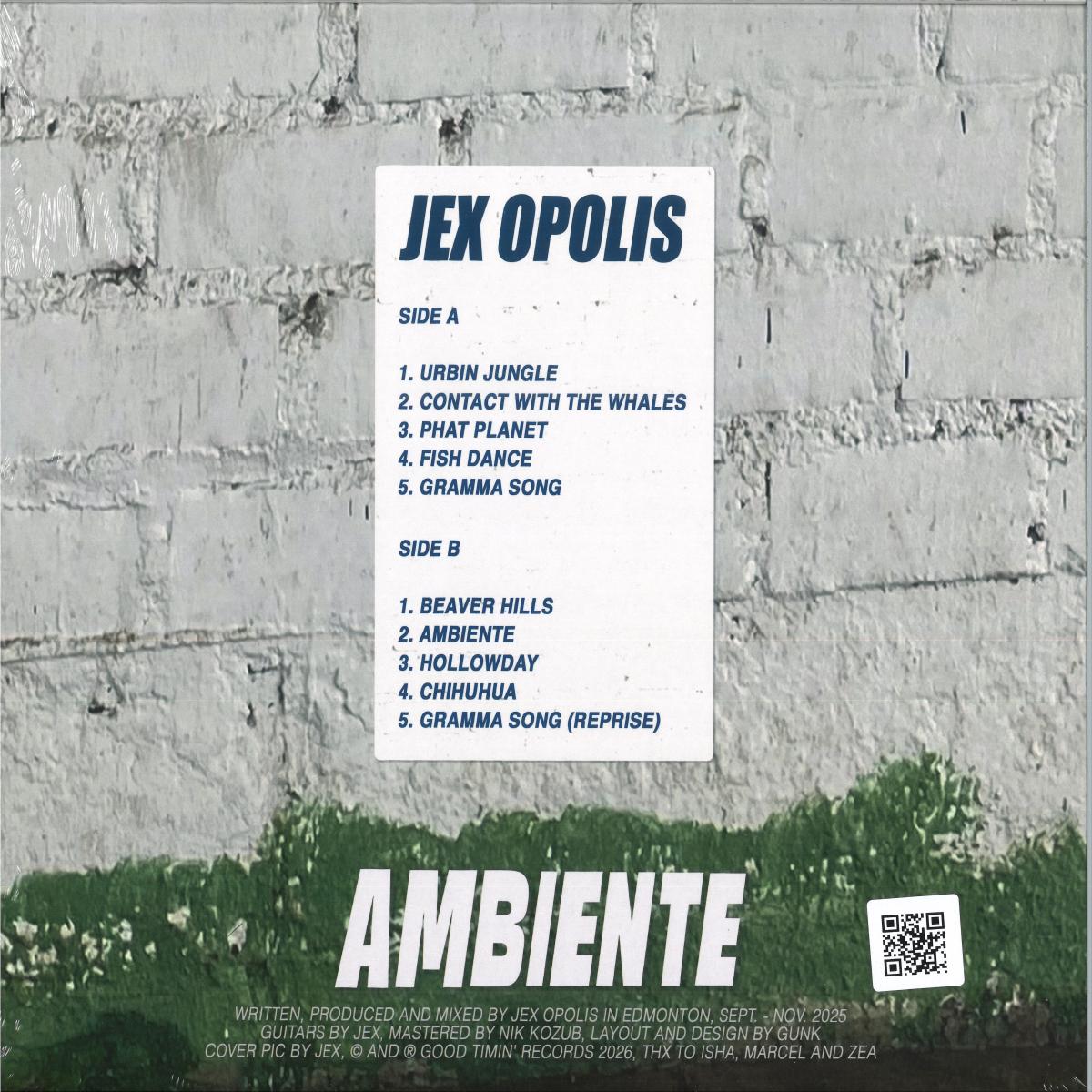 Jex Opolis - AMBIENTE (VINYL LP Good Timin' GDTIMIN017) | NEW Mint (M) Mint (M)-