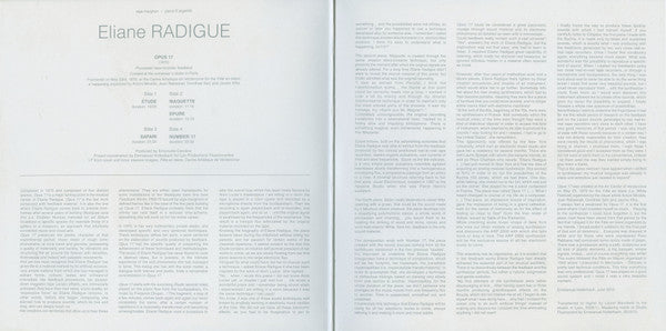 Eliane Radigue - Opus 17 | Mint (M) Mint (M)-