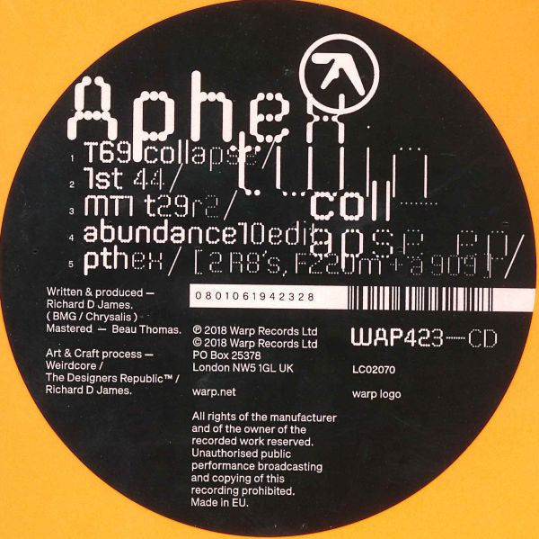 Aphex Twin - Collapse EP (CD) | Mint (M) Mint (M)-