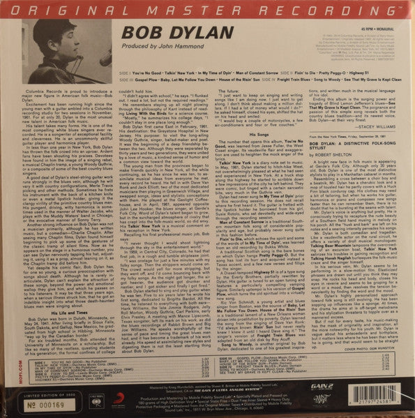 Bob Dylan *MONO/45RPM* | Mint (M) Mint (M)-