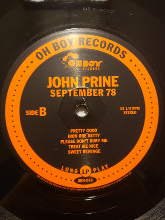 John Prine - September 78 (VINYL) | Mint (M) Mint (M)-