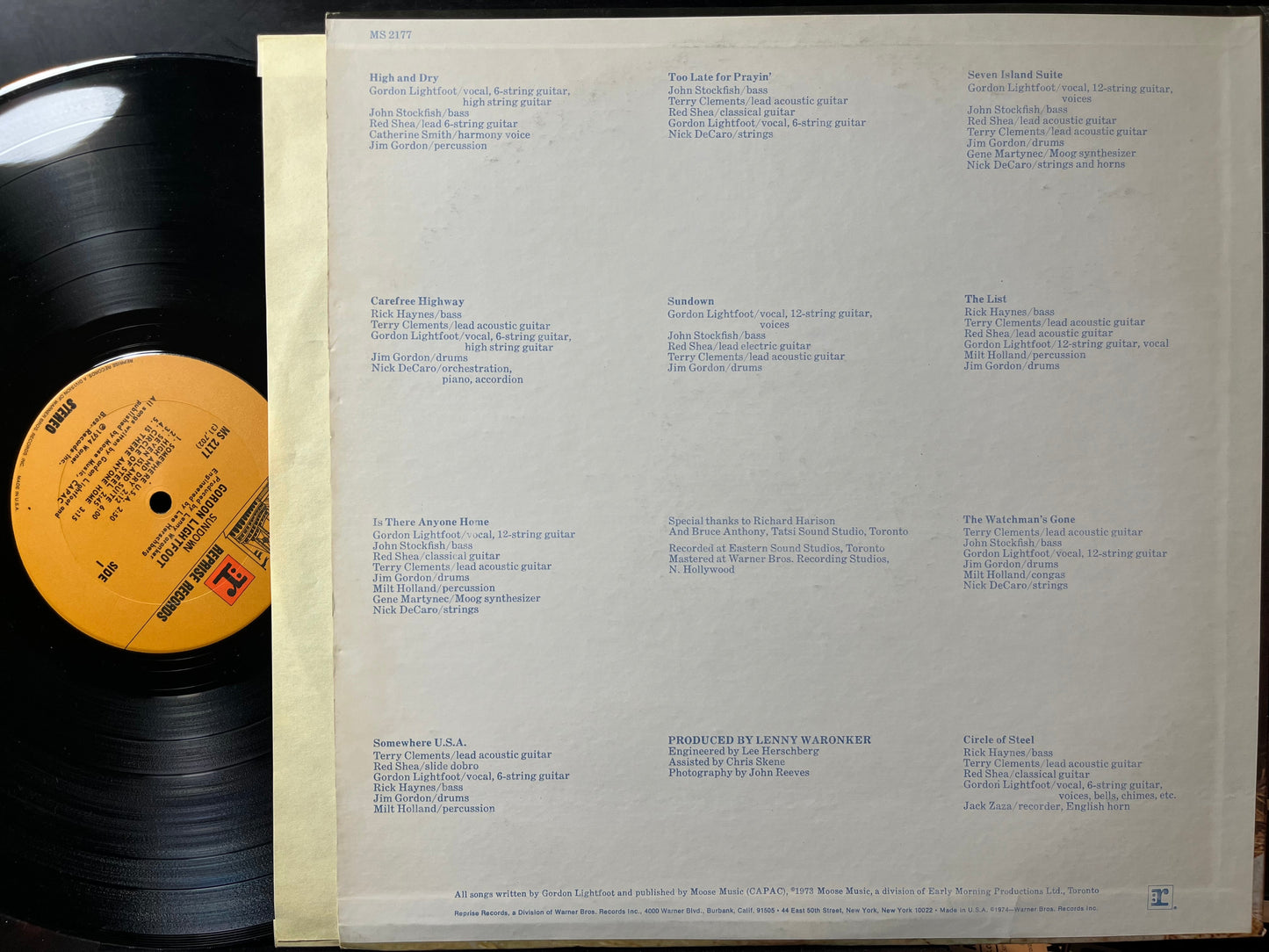 Gordon Lightfoot - Sundown (VINYL) | Near Mint (NM) Excellent+ (EX+)-