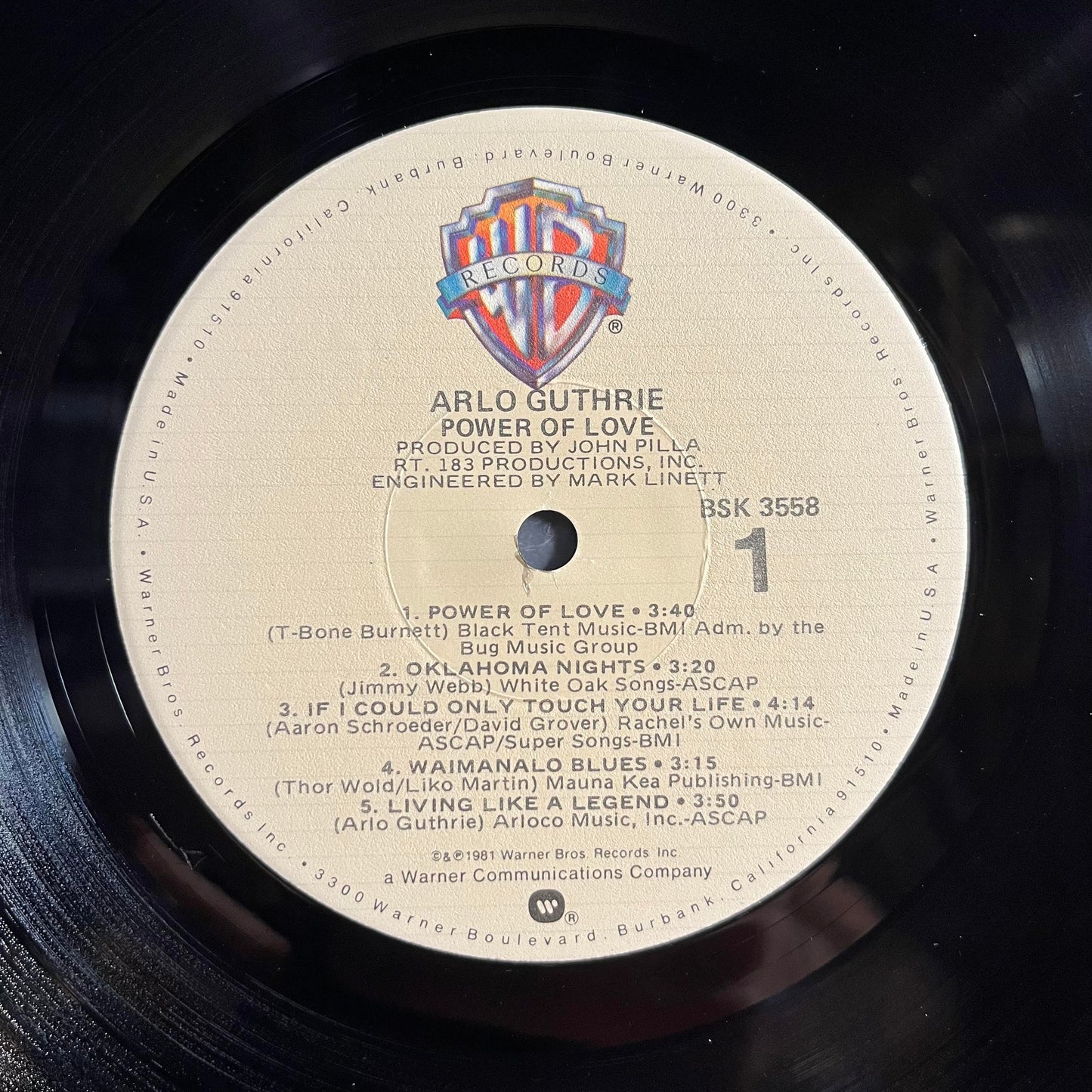 Arlo Guthrie - Power Of Love *PROMO/WINCHESTER* | Near Mint (NM) Excellent (EX)-