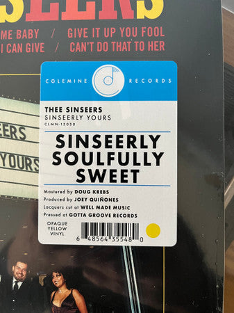 Thee Sinseers - Sinseerly Yours (OPAQUE YELLOW VINYL) | Mint (M) Mint (M)-