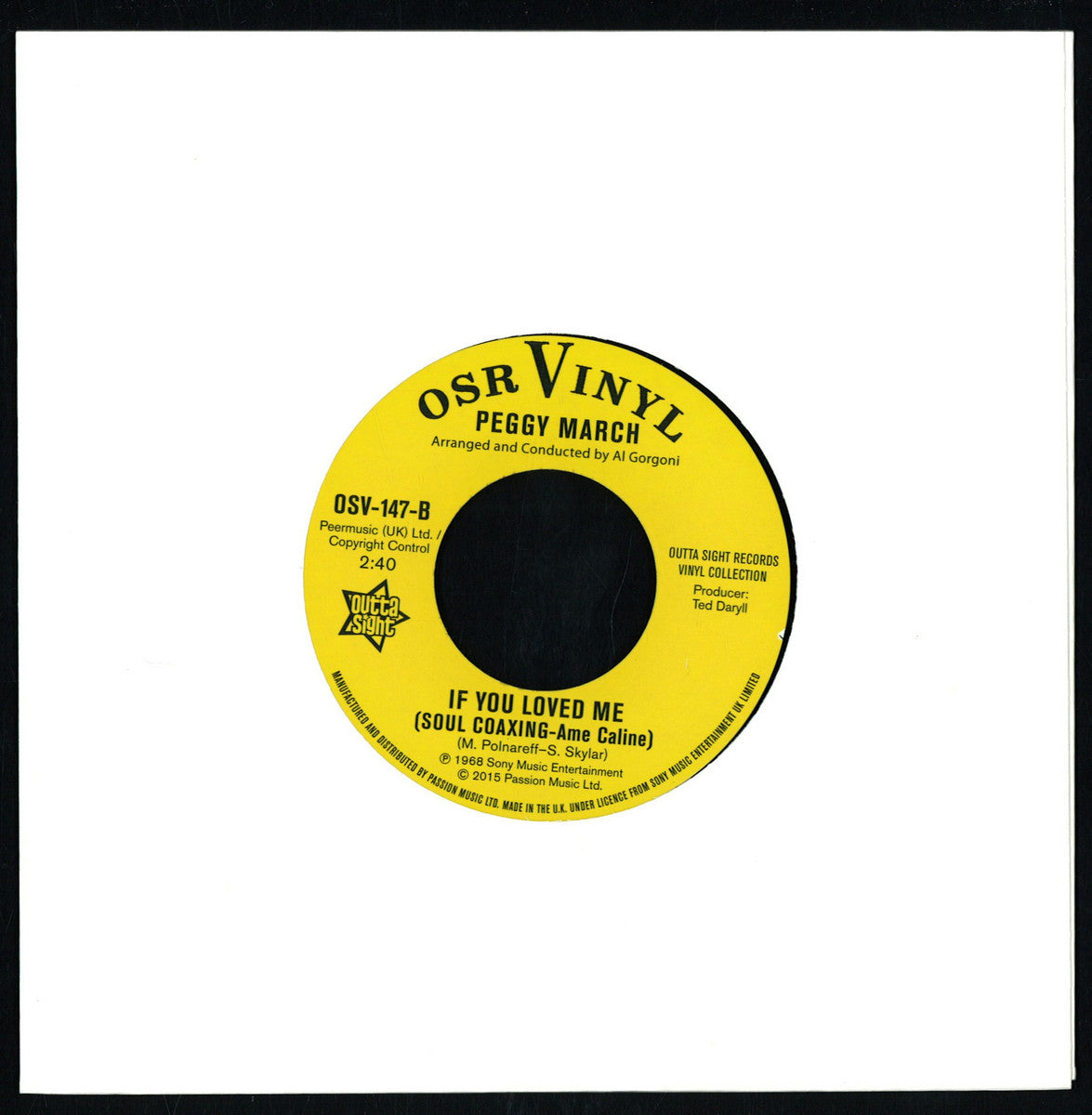 Laura Greene / Peggy March - Moonlight Music And You / If You Loved Me (VINYL 7" Outta Sight OSV147) | NEW Mint (M) Mint (M)-