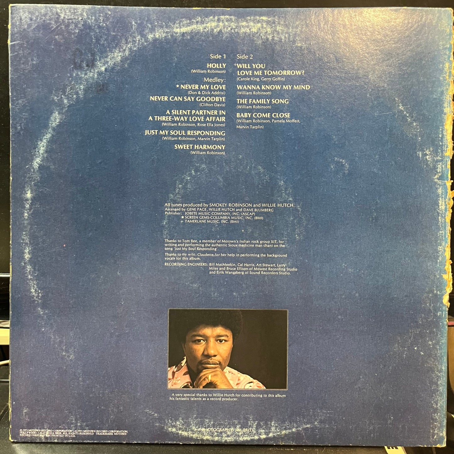 Smokey Robinson - Smokey (VINYL LP TAMLA T 328L DJ 1973) | USED Near Mint (NM or M-) Very Good (VG)-