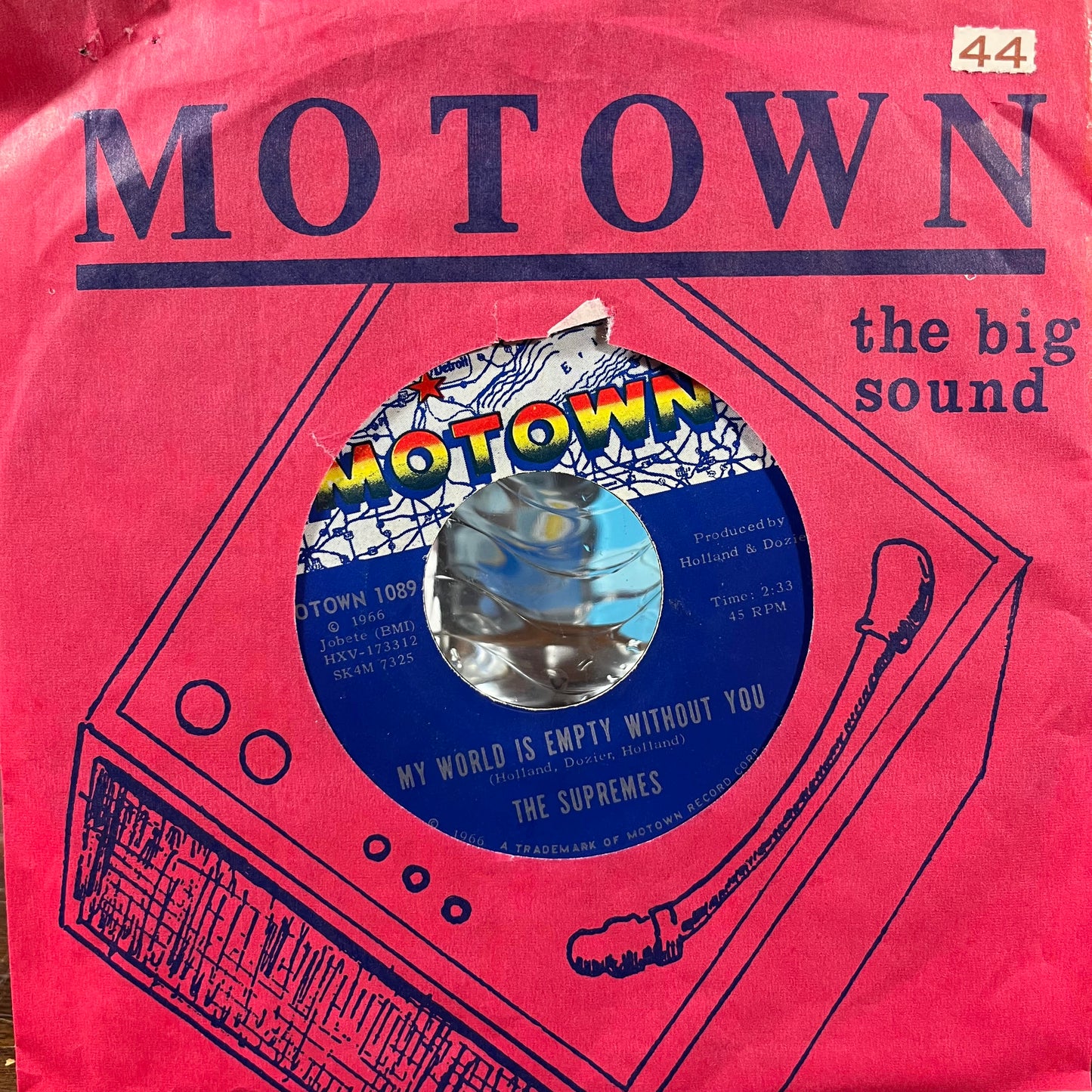 The Supremes - My World Is Empty Without You (7" VINYL) | Very Good (VG)-