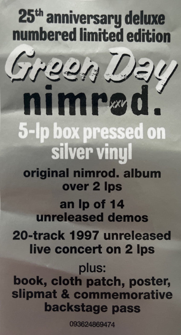Green Day - Nimrod. XXV (5LP Box Color/Etched) | Mint (M) Mint (M)-