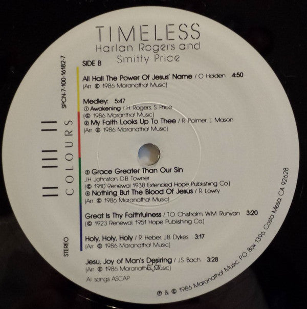 Harlan Rogers And Smitty Price - Timeless (Hymns In Colour) | Near Mint (NM) Near Mint (NM)-