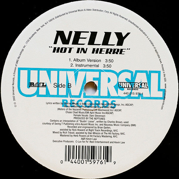 Nelly - Hot In Herre (VINYL) | Near Mint (NM) Near Mint (NM)-