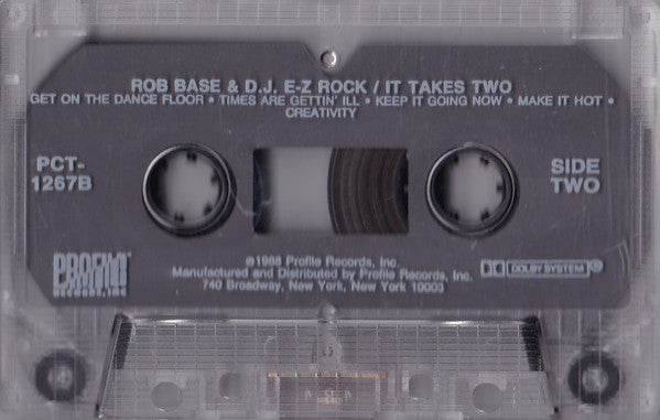 Rob Base & DJ E-Z Rock - It Takes Two *CASSETTE* | Near Mint (NM) Near Mint (NM)-