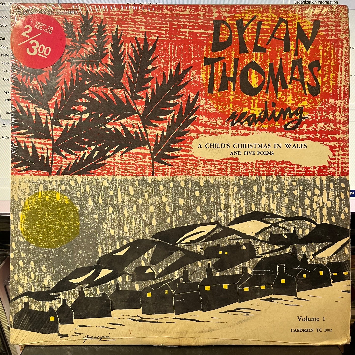 Dylan Thomas - Reading Volume 1 (VINYL) | Mint (M)-