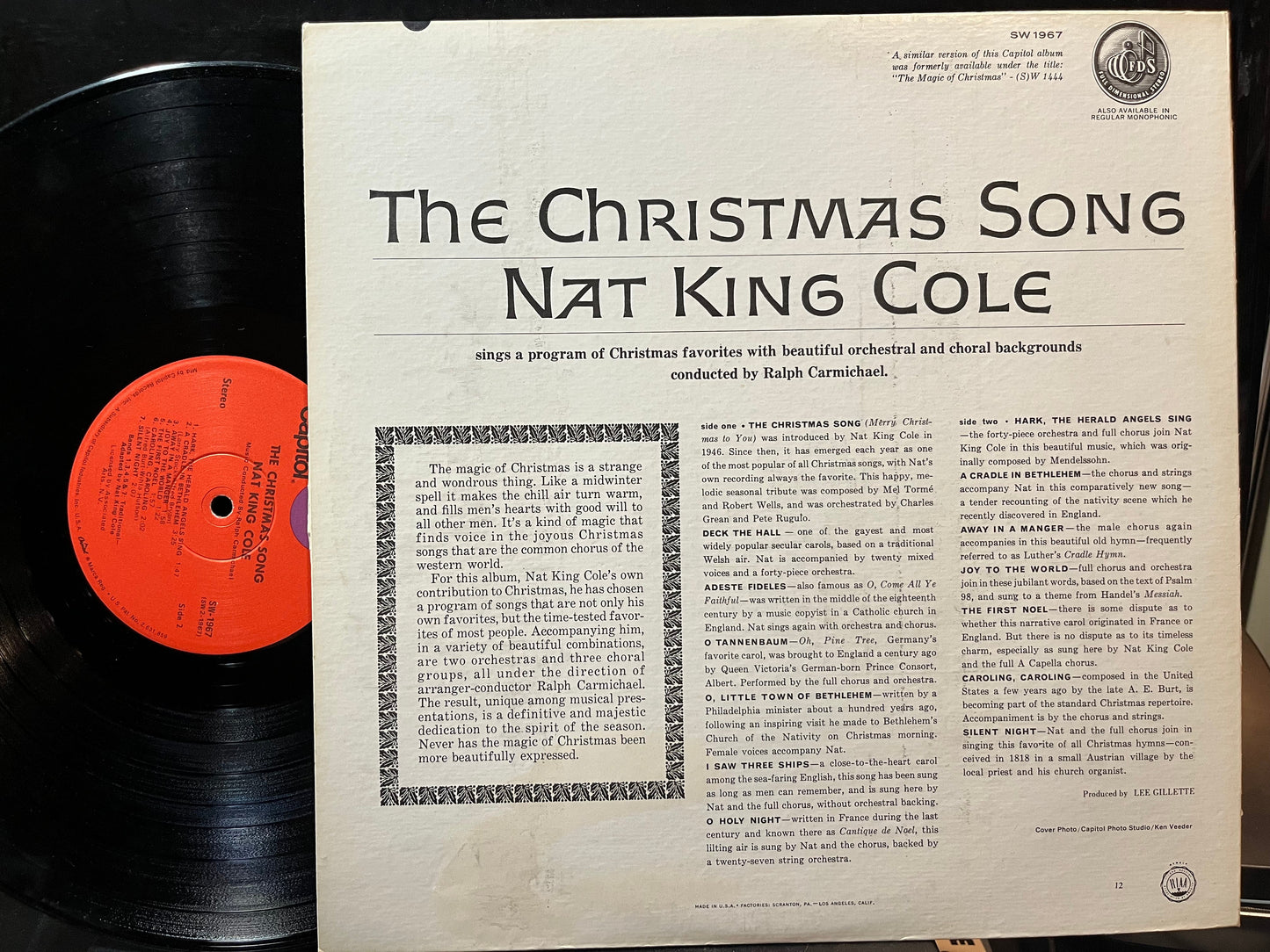Nat King Cole - The Christmas Song (VINYL LP CAPITOL SW-1967 1971) | Excellent+ (EX+) Excellent+ (EX+)-